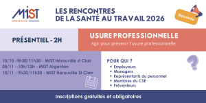 RST 2026 : Usure professionnelle - 05/11/2026 - de 10h à 12h - MIST Argentan - Évènements de MIST Normandie RST 2026 : Usure professionnelle - 05/11/2026 - de 10h à 12h - MIST Argentan - Évènements de MIST Normandie