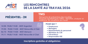 RST 2026 : TMS (présentiel) - 06/10/2026 - de 09h30 à 11h30 - MIST Alençon - Évènements de MIST Normandie RST 2026 : TMS (présentiel) - 06/10/2026 - de 09h30 à 11h30 - MIST Alençon - Évènements de MIST Normandie